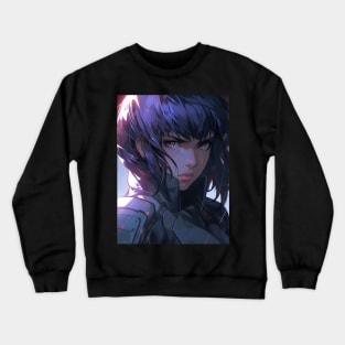 Cybernetic Journeys: Ghost in the Shell Aesthetics, Techno-Thriller Manga, and Mind-Bending Cyber Warfare Art Crewneck Sweatshirt